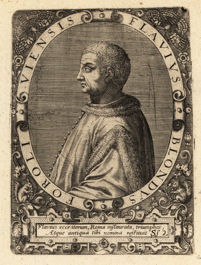 Flavio Biondo, storico italiano da Theodore de Bry