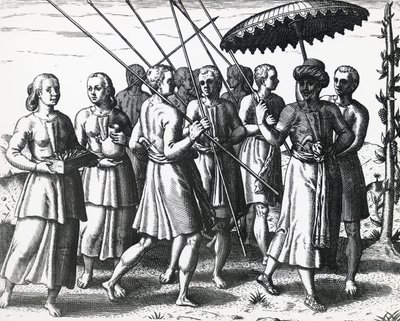 Abitanti di Sumatra, incisione di Theodor de Bry da Theodore de Bry