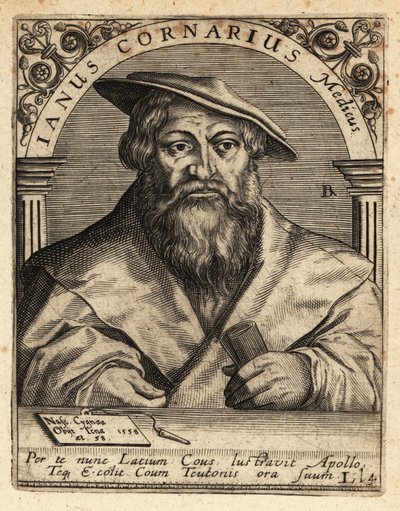 Janus Cornarius, umanista sassone, c1500-1558 da Theodore de Bry