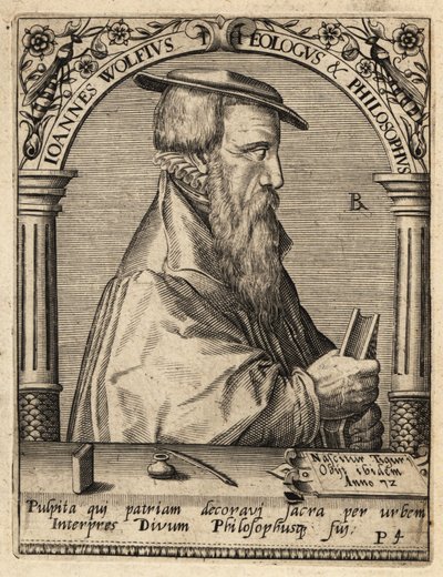 Johannes Wolf, c.1521-1572, teologo riformato svizzero da Theodore de Bry
