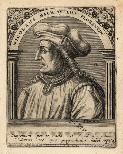 Machiavelli, diplomatico italiano da Theodore de Bry