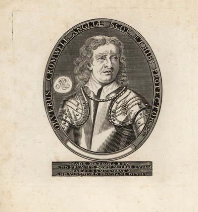 Ritratto ovale di Oliver Cromwell, Lord Protettore da Theodore de Bry