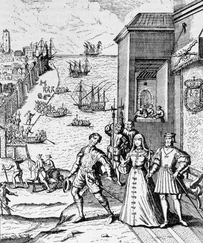 Partenza di Colombo con Ferdinando e Isabella, da 