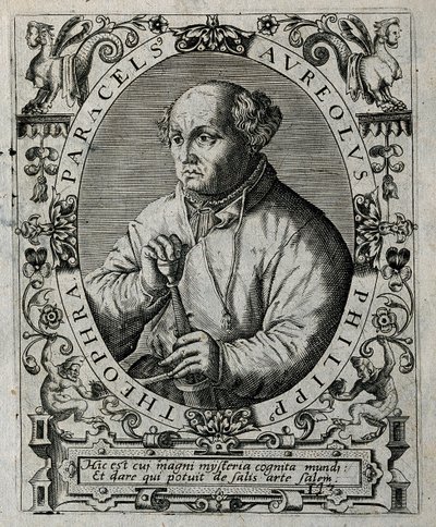 Philippus Theophrastus Aureolus Bombastus von Hohenheim Paracelsus, 1645 da Theodore de Bry