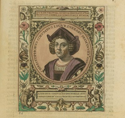 Ritratto di Cristoforo Colombo da Theodore de Bry