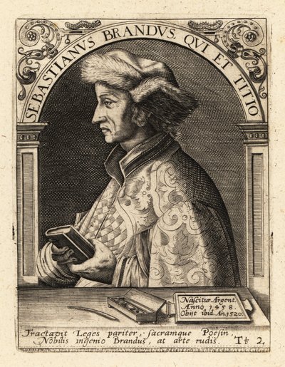 Sebastian Brant, umanista e satirico tedesco da Theodore de Bry