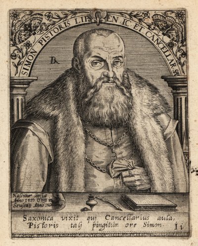 Simon Pistoris il Giovane, giurista tedesco da Theodore de Bry