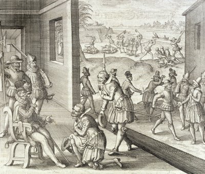La cattura spagnola di Fort Caroline, 1565, da 