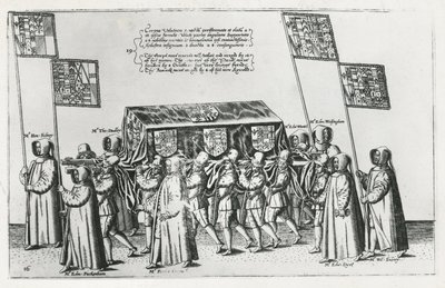 Il corteo funebre di Sir Philip Sidney verso la Cattedrale di San Paolo, 1587 da Theodore de Bry