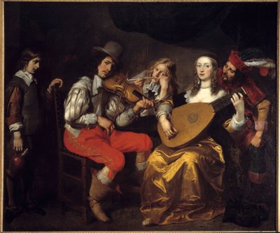 Un concerto nel 1650 (Paesi Bassi). Dipinto di Van Thulden (1606-1669) Ec. Flam. da Theodore van Thulden