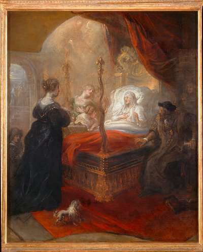 San Francesco di Paola che profetizza un figlio a Luisa di Savoia ... da Theodore van Thulden