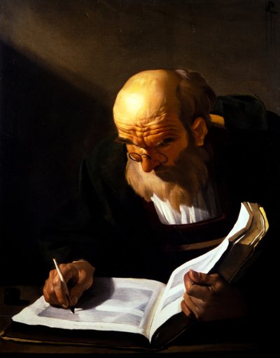 Vecchio che scrive da Theodore van called Dirk Baburen