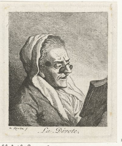 Vecchia che legge con occhiali (La Dévote) da Theodorus de Roode