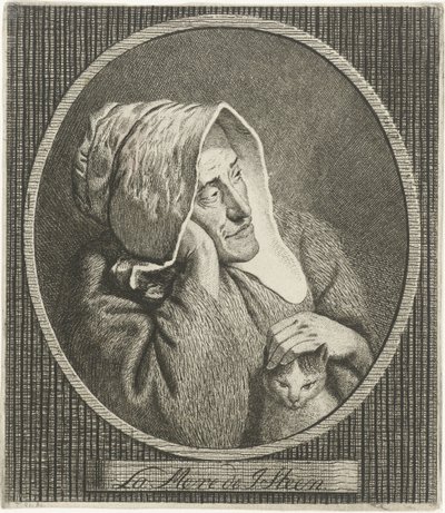Vecchia donna con gatto da Theodorus de Roode