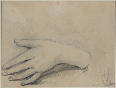 Studio della mano di una donna (verso) da Theodule Ribot