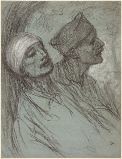 Un soldato ferito e il suo compagno da Théophile Alexandre Steinlen
