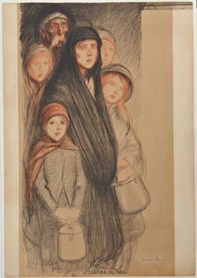 In Belgio, i belgi hanno fame, 1915 da Théophile Alexandre Steinlen