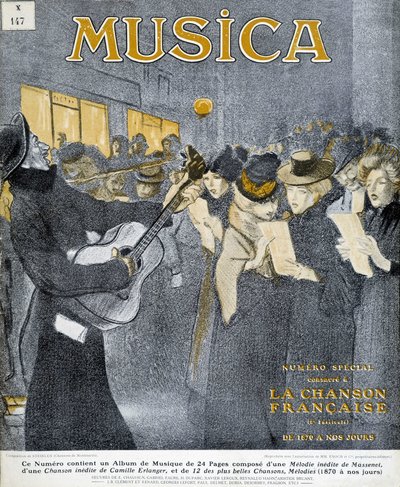 Feste notturne a Montmartre. Copertina di Steinlen per la rivista "Musica" di novembre 1908. da Théophile Alexandre Steinlen
