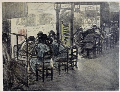 Sulla terrazza del caffè (sulla vetrina è scritto 