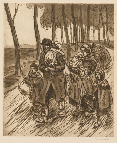 Famiglia di rifugiati da Théophile Alexandre Steinlen