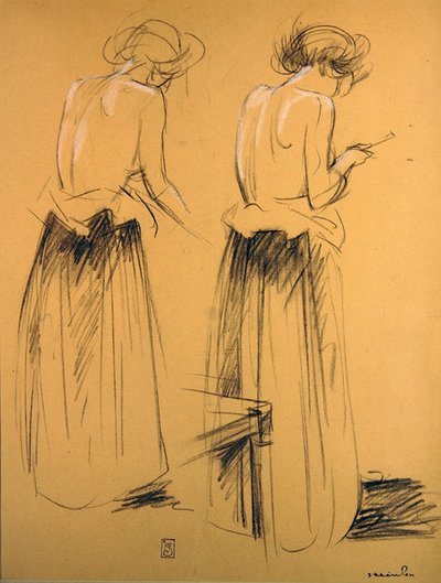 Due studi di donne viste da dietro da Théophile Alexandre Steinlen