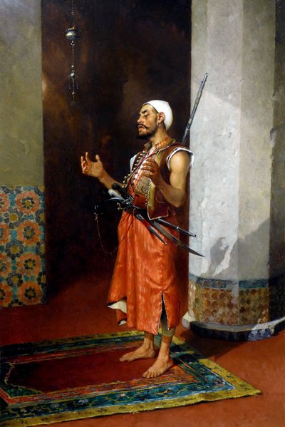 Guardia turca che prega, fine XIX-inizio XX secolo da Theophile Marie Francois Lybaert