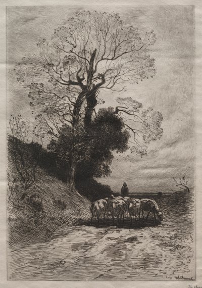 Ritorno del gregge, c. 1870 da Theophile Narcisse Chauvel