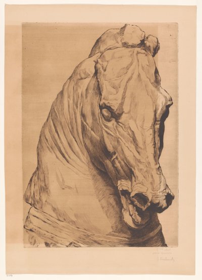 Testa di unicorno di una statua antica da Thiebautz (signed by artist)