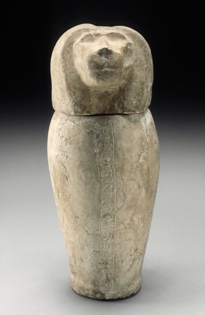 Vaso canopo con testa di cinocefalo (calcare) da Third Intermediate Period Egyptian