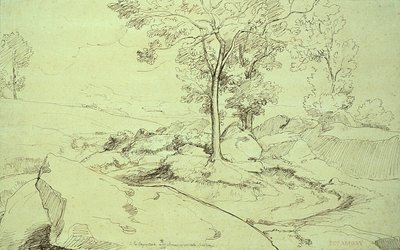 Vista della Serpentara tra Olivano e Civitella da Théodore Caruelle d