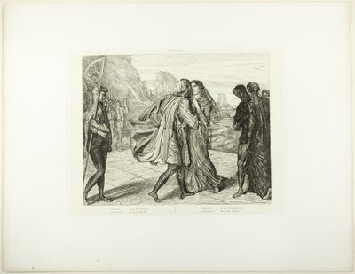 O mio bel guerriero!, tavola 5 (atto 2, scena 1) da Otello da Théodore Chassériau