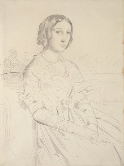 Ritratto di una giovane donna, seduta tre quarti a sinistra, 1839-1856 da Théodore Chassériau