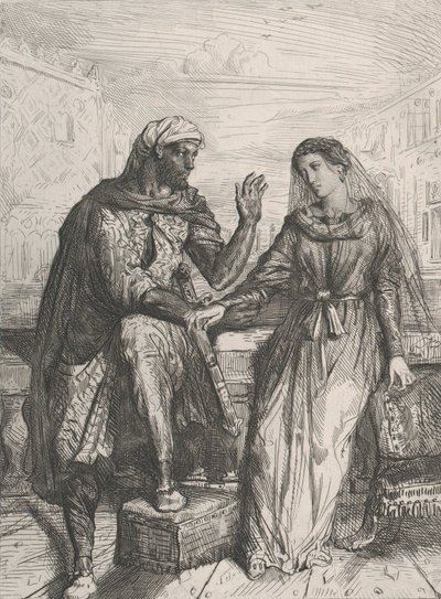 Mi Ringraziò: Piatto 2 da Otello Atto 1, Scena 3 da Théodore Chassériau