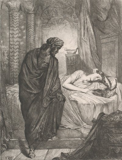 Eppure deve morire: tavola 11 da Otello Atto 5, Scena 2, inciso 1844, ristampato 1900 da Théodore Chassériau