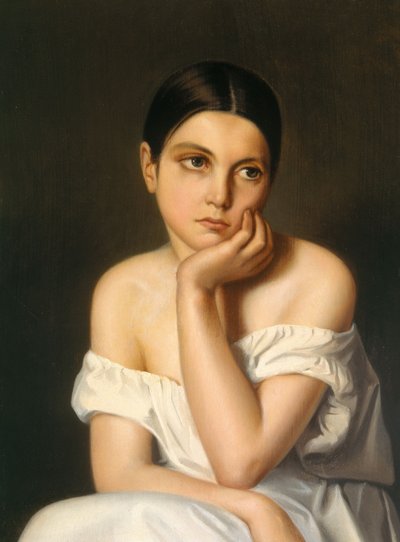 Giovane ragazza (malinconia), 1833-35 circa (olio su cartone) da Théodore Chassériau