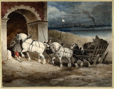 Géricault - Il carro del carbone, o il carro, Route de Londres, 1821 circa, 1968.0210.28 da Theodore Gericault