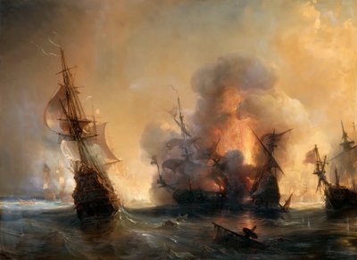 La Battaglia Navale di Lagos del 27 giugno 1693 da Jean Antoine Theodore Gudin