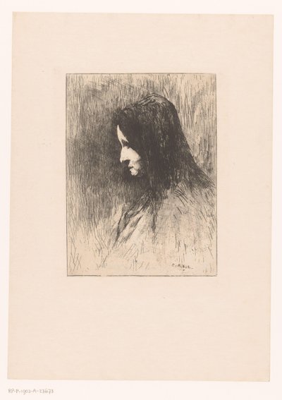 Busto di una vecchia con fazzoletto, vista di lato da Théodule Augustin Ribot