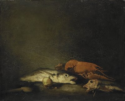 Natura morta con pesci e un