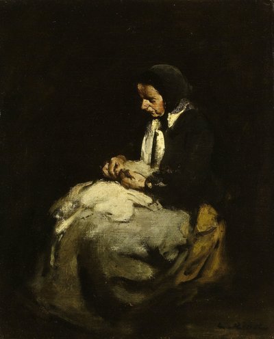 Donna che cuce da Théodule Augustin Ribot