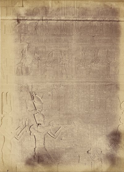 Primo piano delle iscrizioni geroglifiche (probabilmente del Tempio di Edfu) da Théodule Devéria