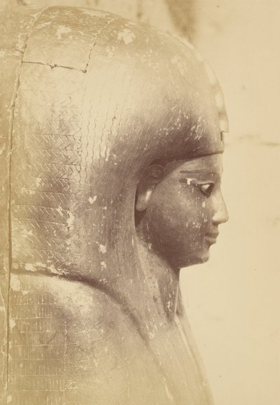 Primo piano del sarcofago della regina Aah-Hotep (profilo) da Théodule Devéria