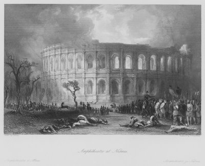 Anfiteatro a Nîmes (incisione) da Thomas (after) Allom