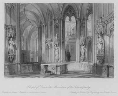 Cappella di Dreux, il mausoleo della famiglia Orleans (incisione) da Thomas (after) Allom