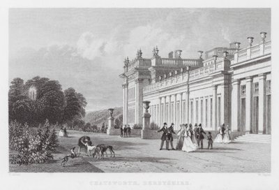 Chatsworth, Derbyshire (incisione) da Thomas (after) Allom