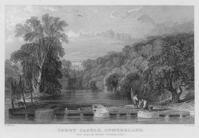 Castello di Corby, Cumberland, la residenza di Henry Howard da Thomas (after) Allom