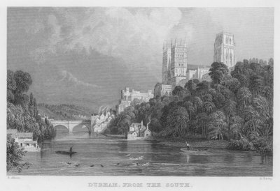 Durham, dal sud da Thomas (after) Allom