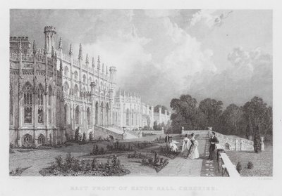 Facciata est di Eaton Hall, Cheshire (incisione) da Thomas (after) Allom