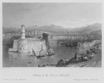 Ingresso al Porto di Marsiglia (incisione) da Thomas (after) Allom