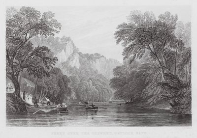 Traghetto sul Derwent, Matlock Bath (incisione) da Thomas (after) Allom